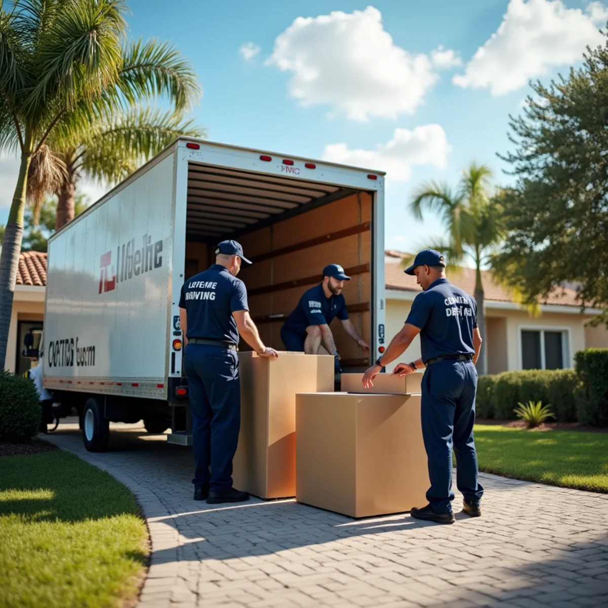 Lifetime Moving crew loading a moving truck in Broward County Florida