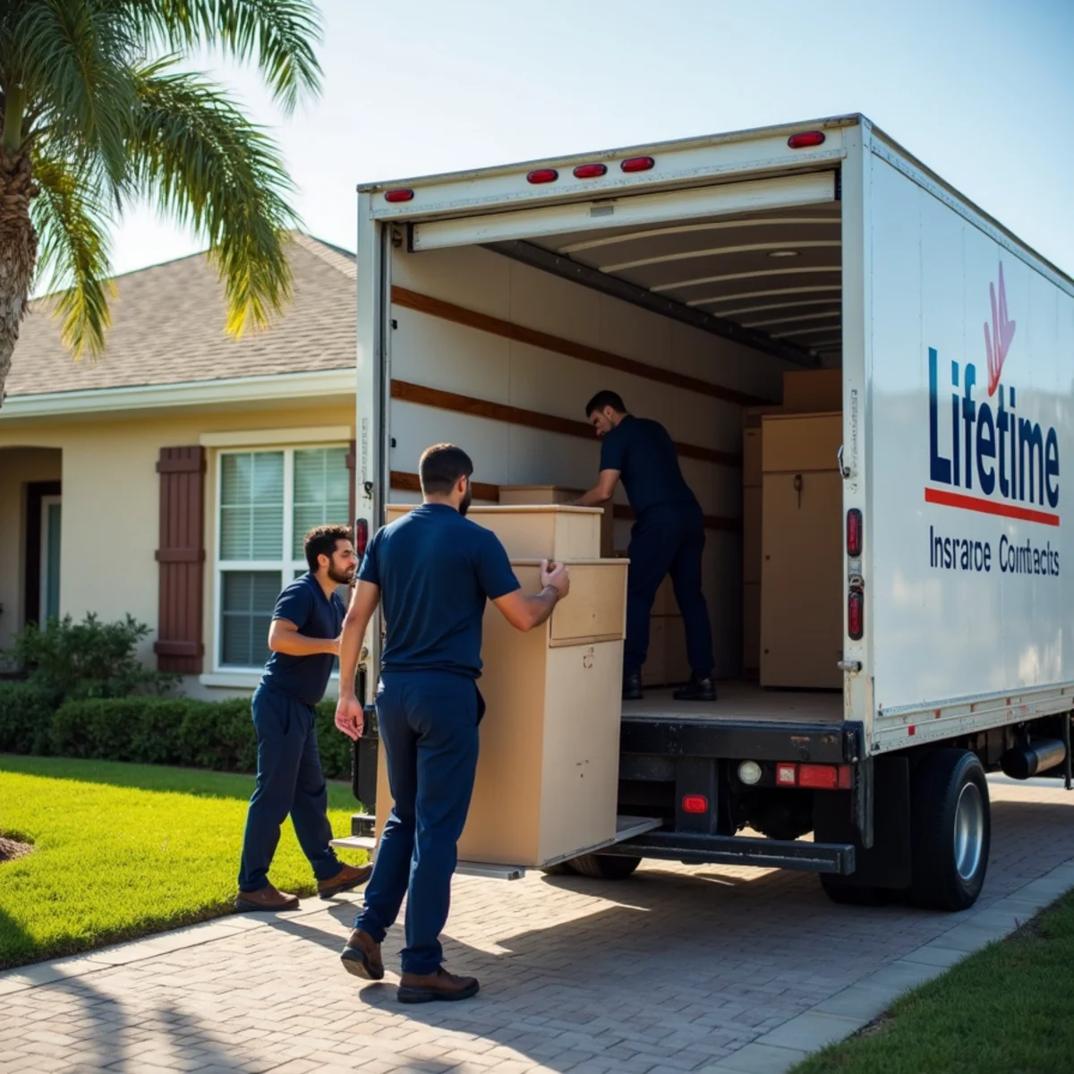 Lifetime Moving crew loading a moving truck in Cooper City Florida
