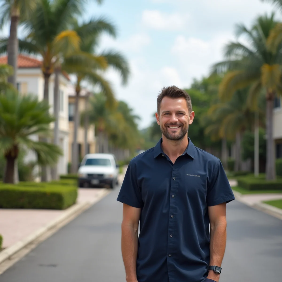 Residential neighborhood streets and architecture in Country Club Florida
