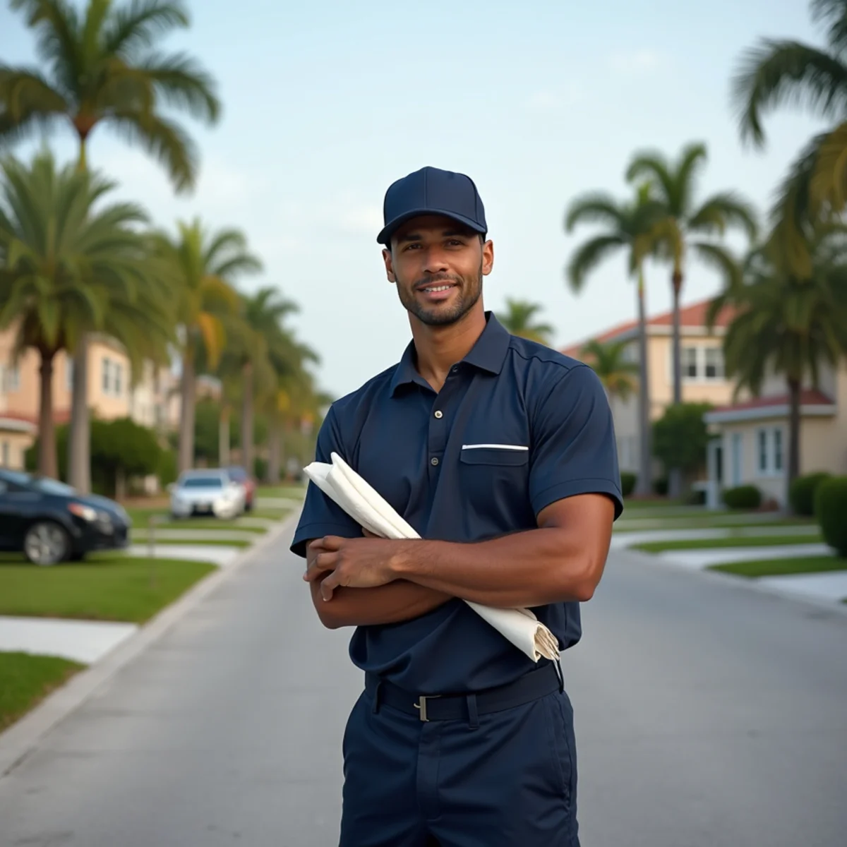 Residential neighborhood streets and architecture in Dania Beach Florida