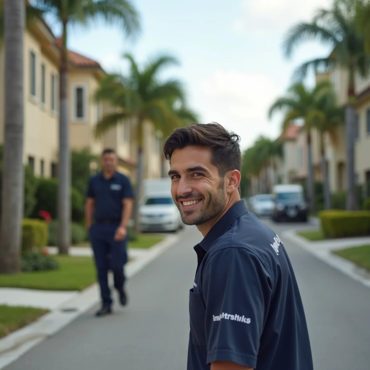 Residential neighborhood streets and architecture in Doral Florida