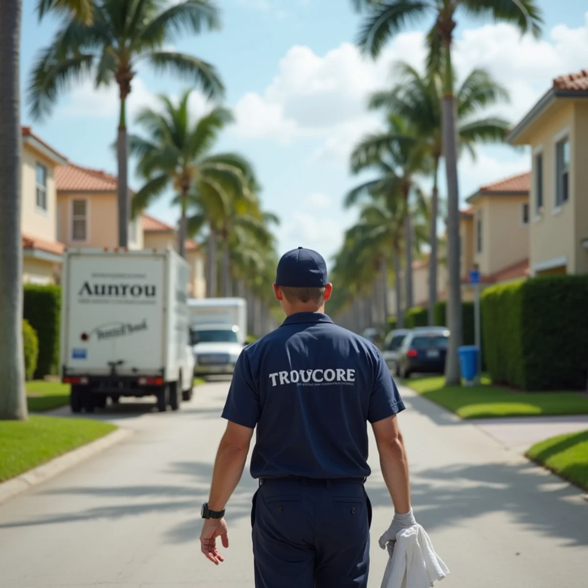 Residential neighborhood streets and architecture in Hallandale Beach Florida