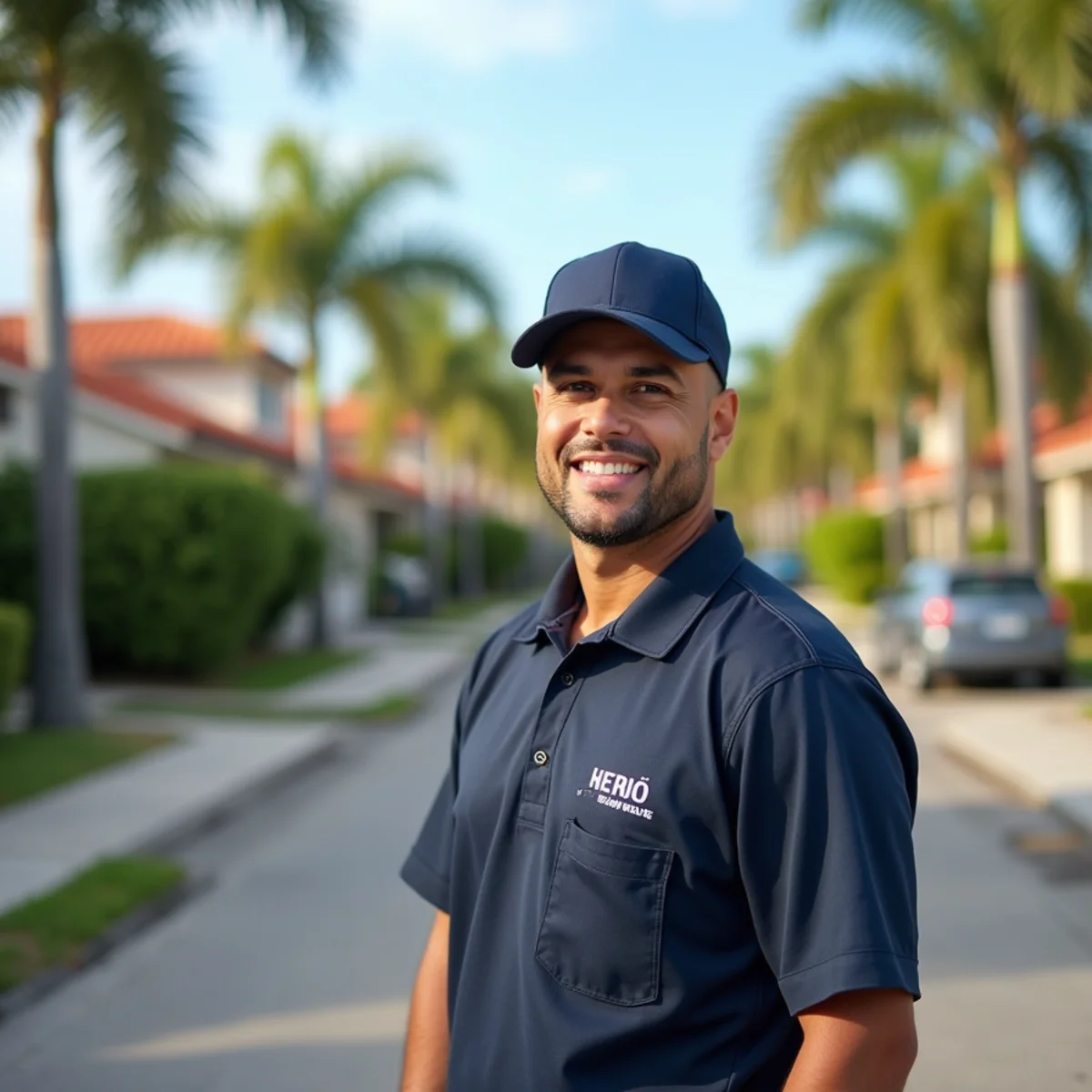 Residential neighborhood streets and architecture in Hialeah Florida