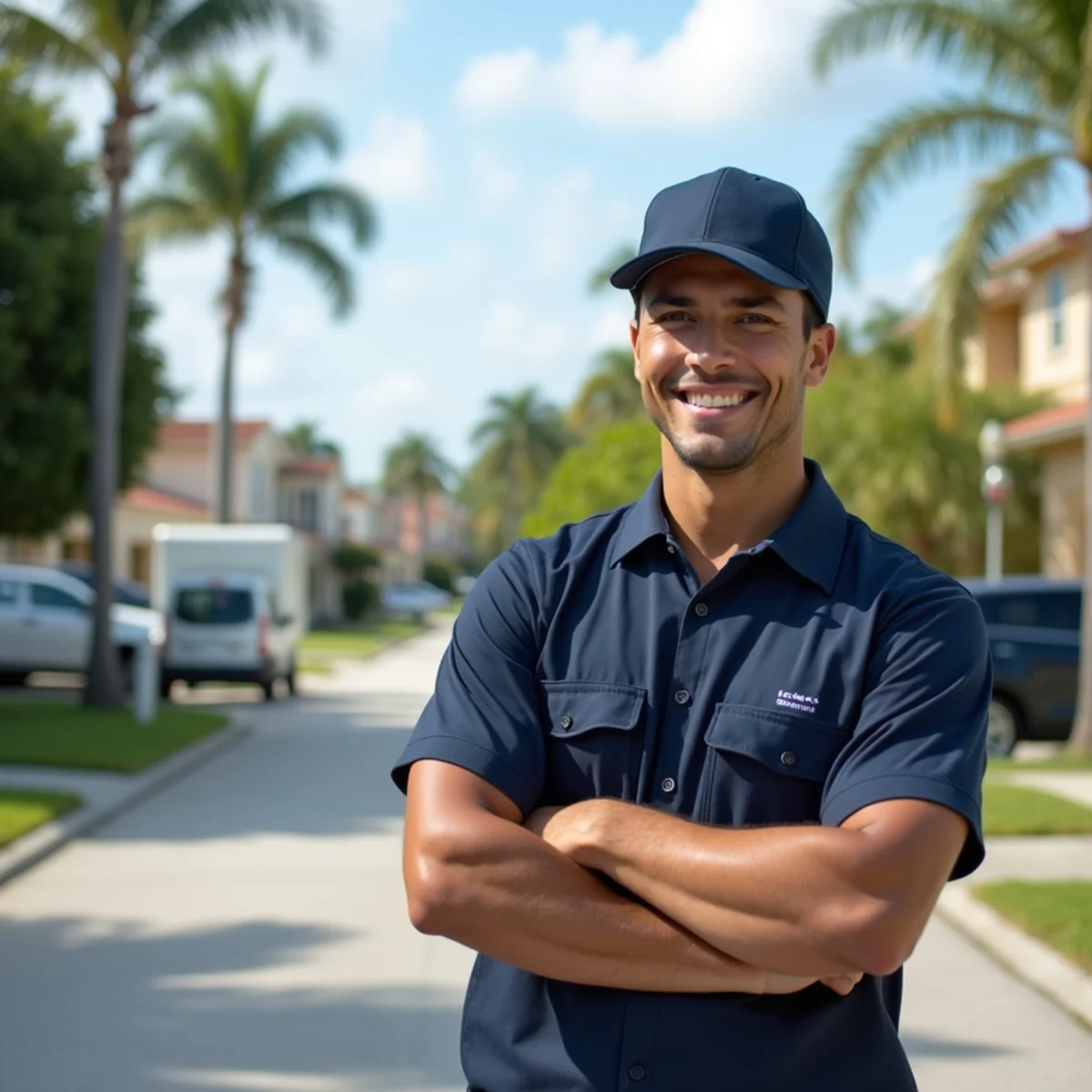 Residential neighborhood streets and architecture in Homestead Florida