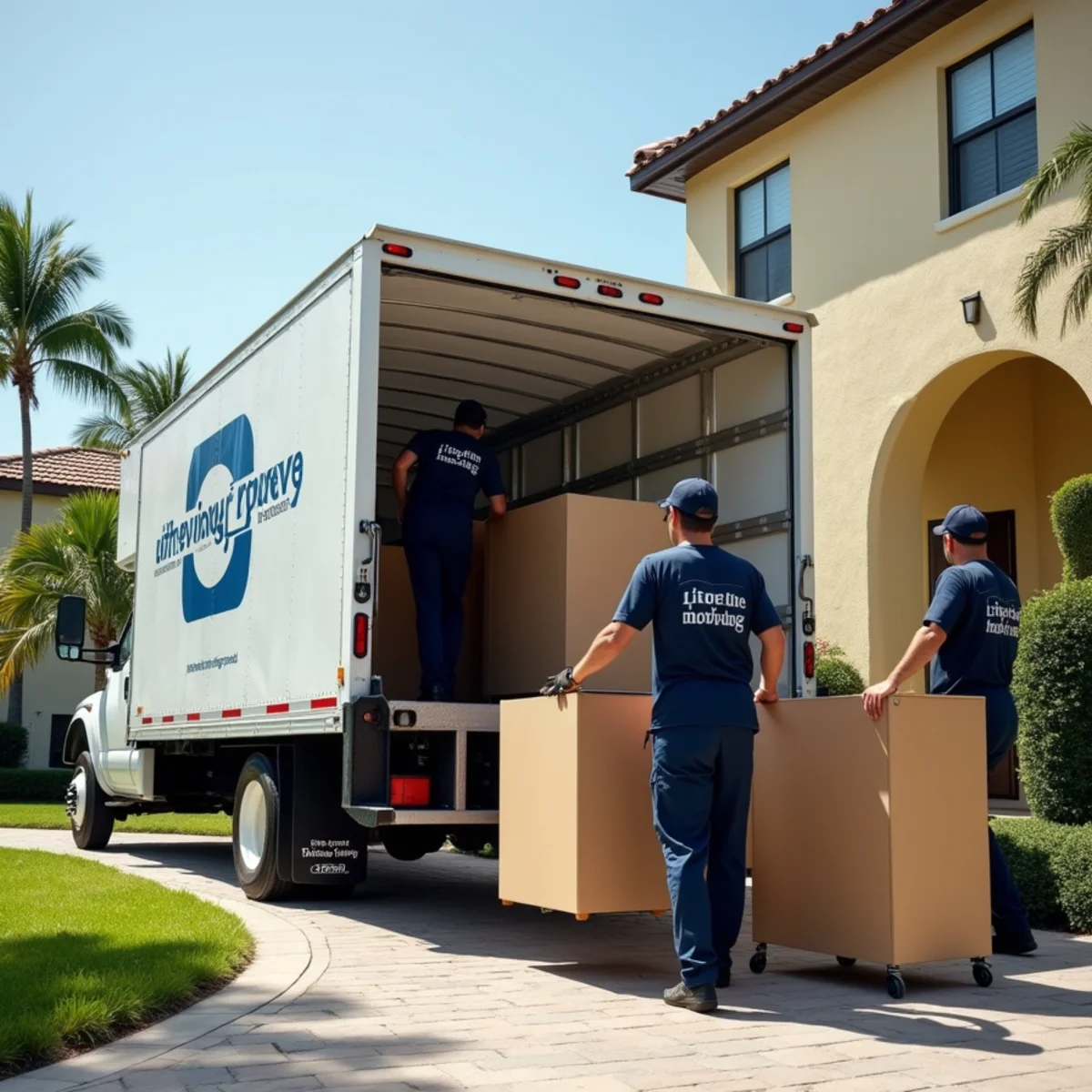 Lifetime Moving crew loading a moving truck in Lauderdale Lakes Florida