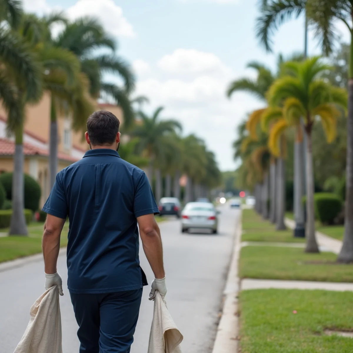 Residential neighborhood streets and architecture in Lauderhill Florida
