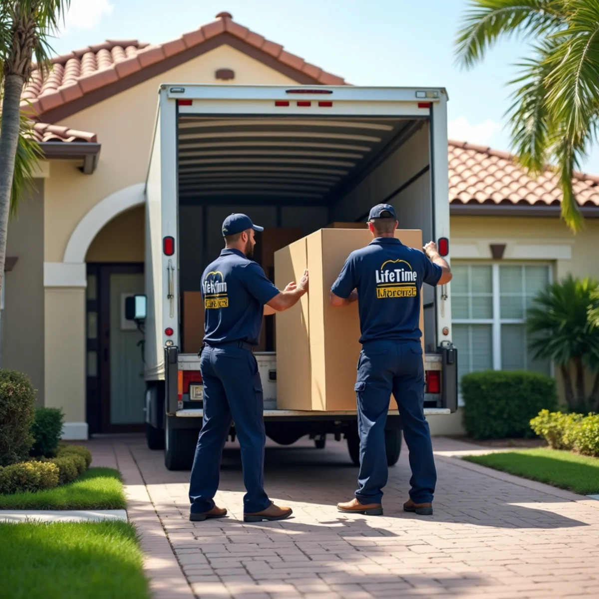 Lifetime Moving crew loading a moving truck in North Lauderdale Florida