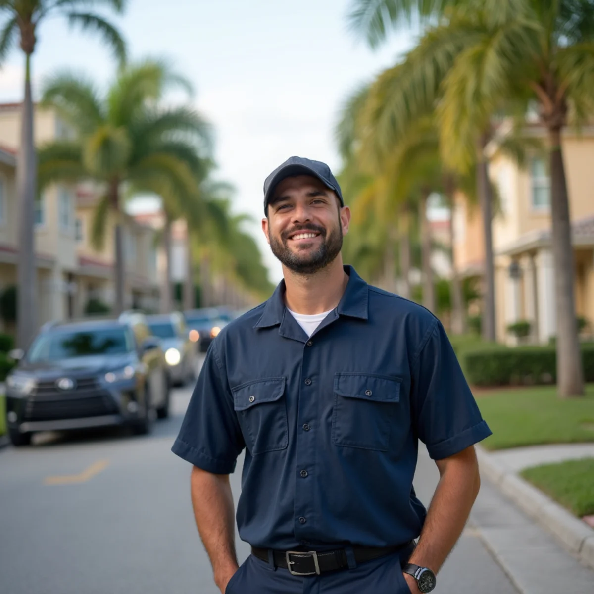 Residential neighborhood streets and architecture in Oakland Park Florida