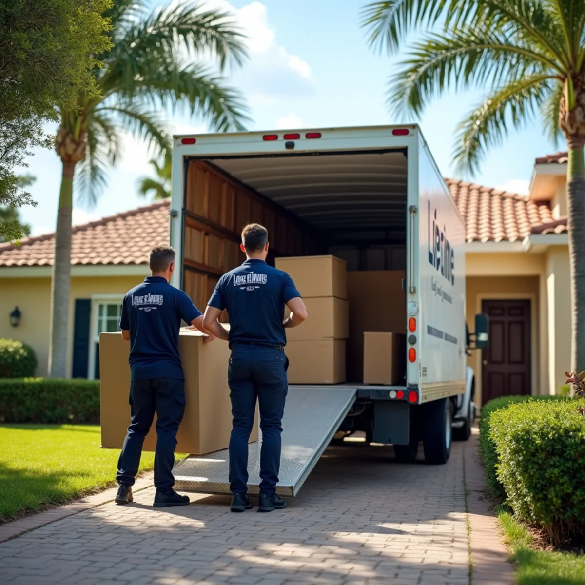 Lifetime Moving crew loading a moving truck in Pembroke Pines Florida