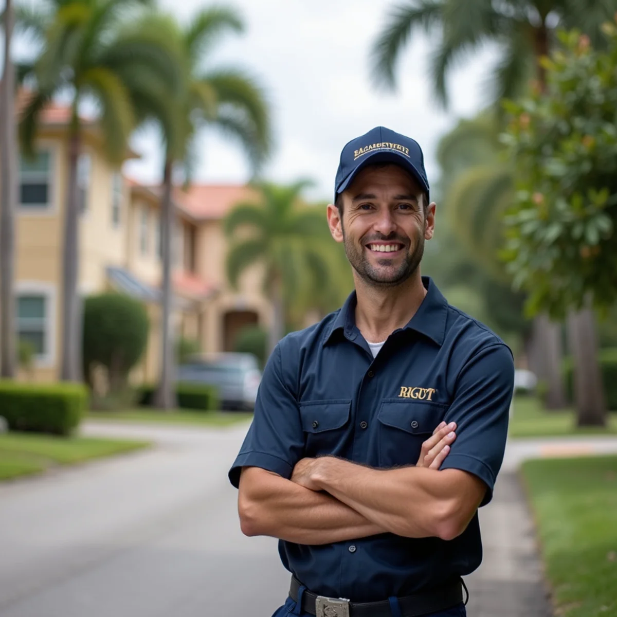 Residential neighborhood streets and architecture in Pinecrest Florida