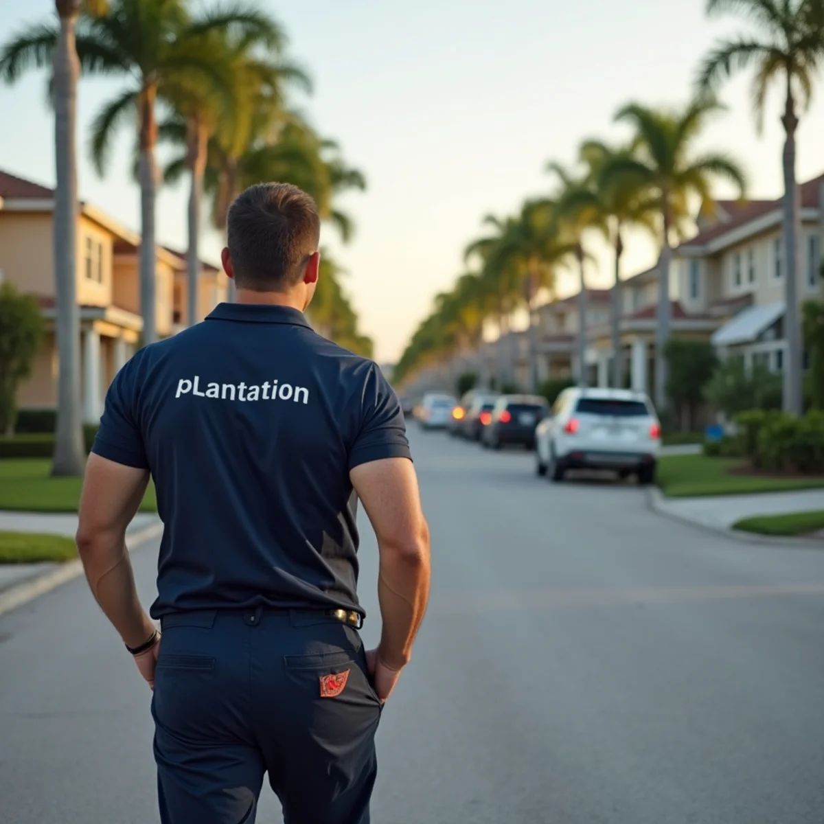 Residential neighborhood streets and architecture in Plantation Florida