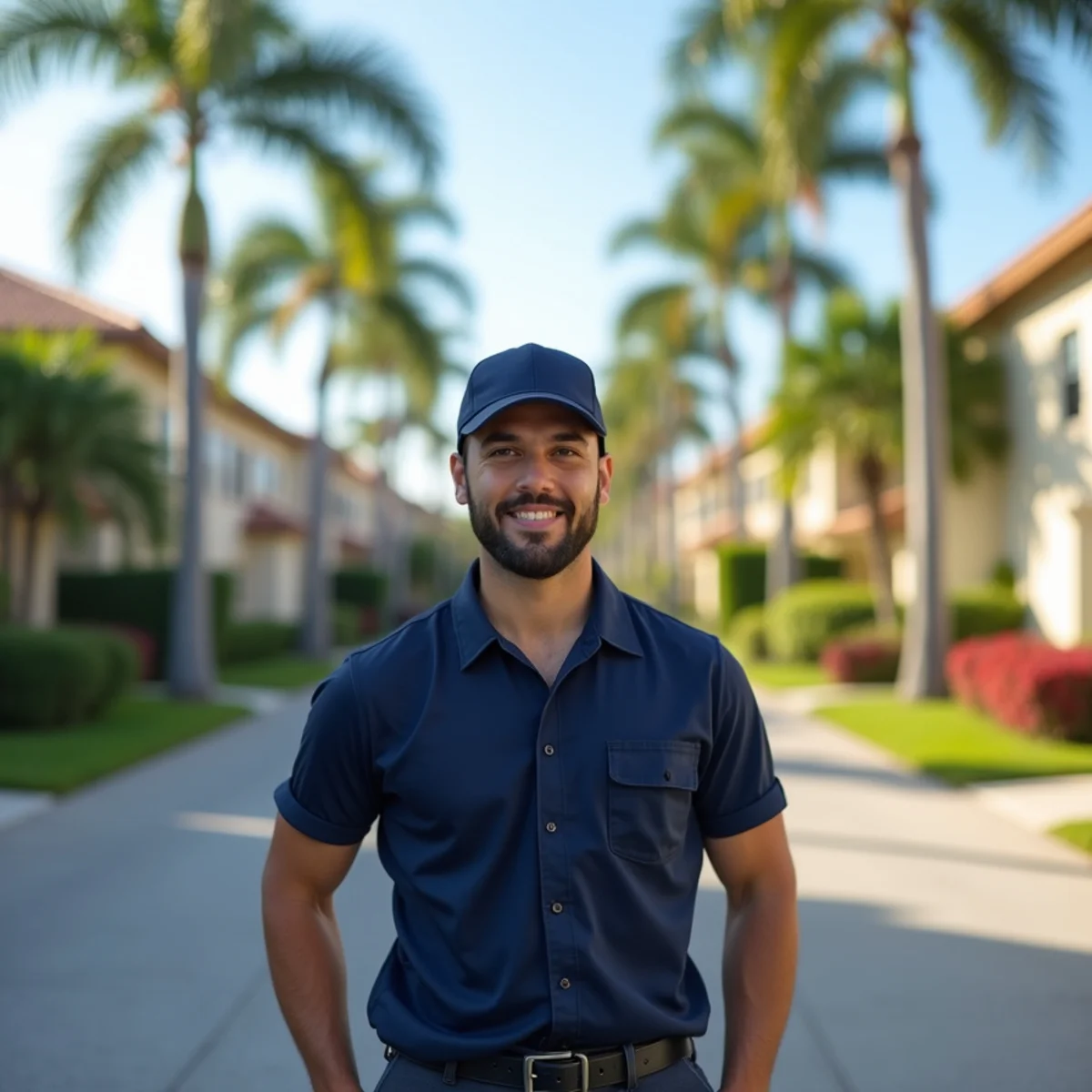 Residential neighborhood streets and architecture in Riviera Beach Florida