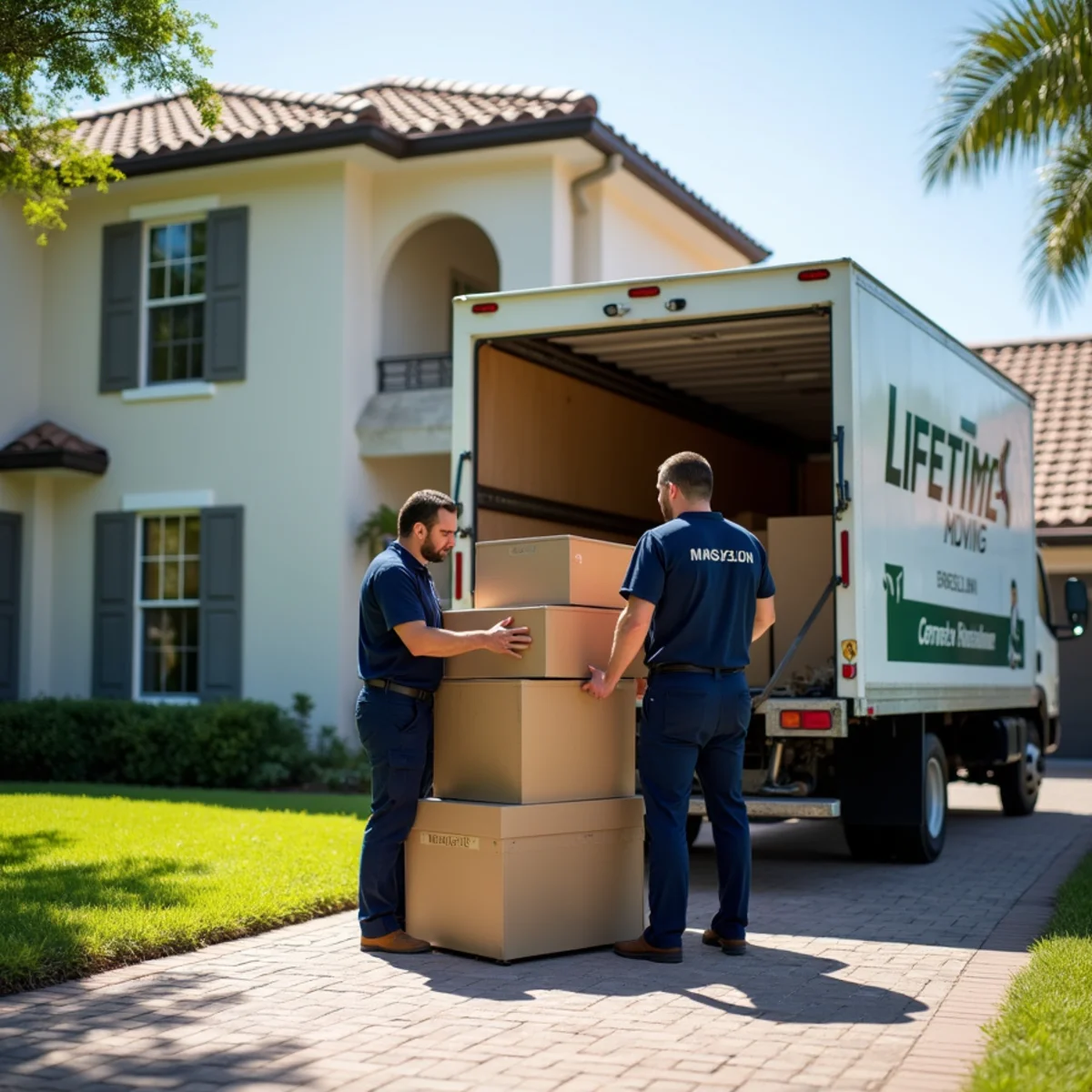 Lifetime Moving crew loading a moving truck in Wellington Florida
