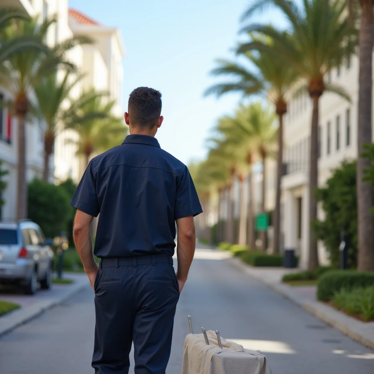 Residential neighborhood streets and architecture in West Palm Beach Florida