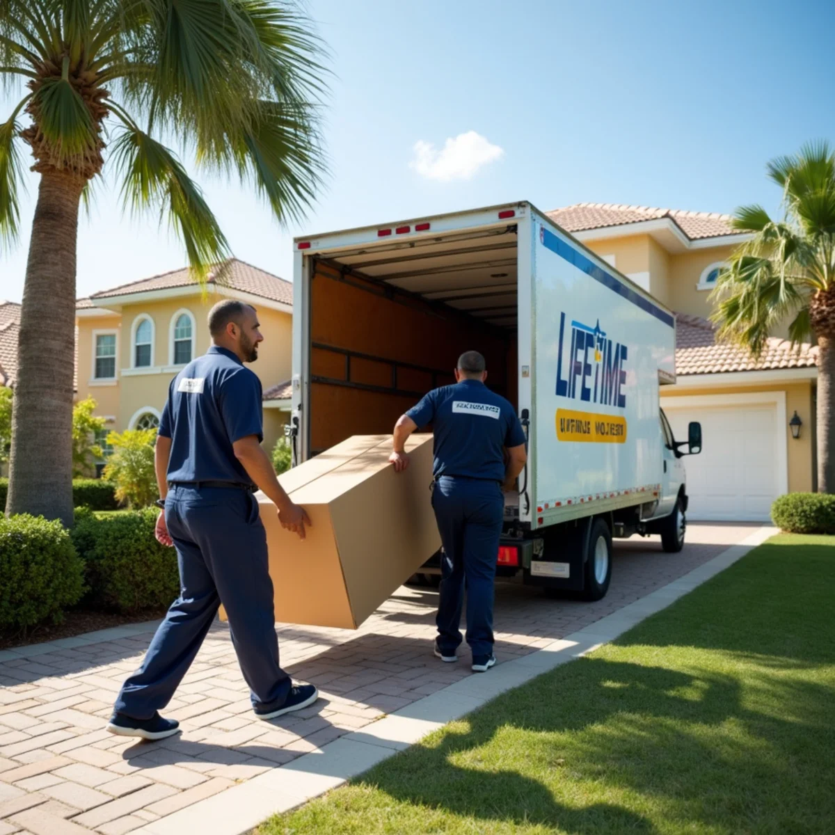 Lifetime Moving crew loading a moving truck in West Palm Beach Florida